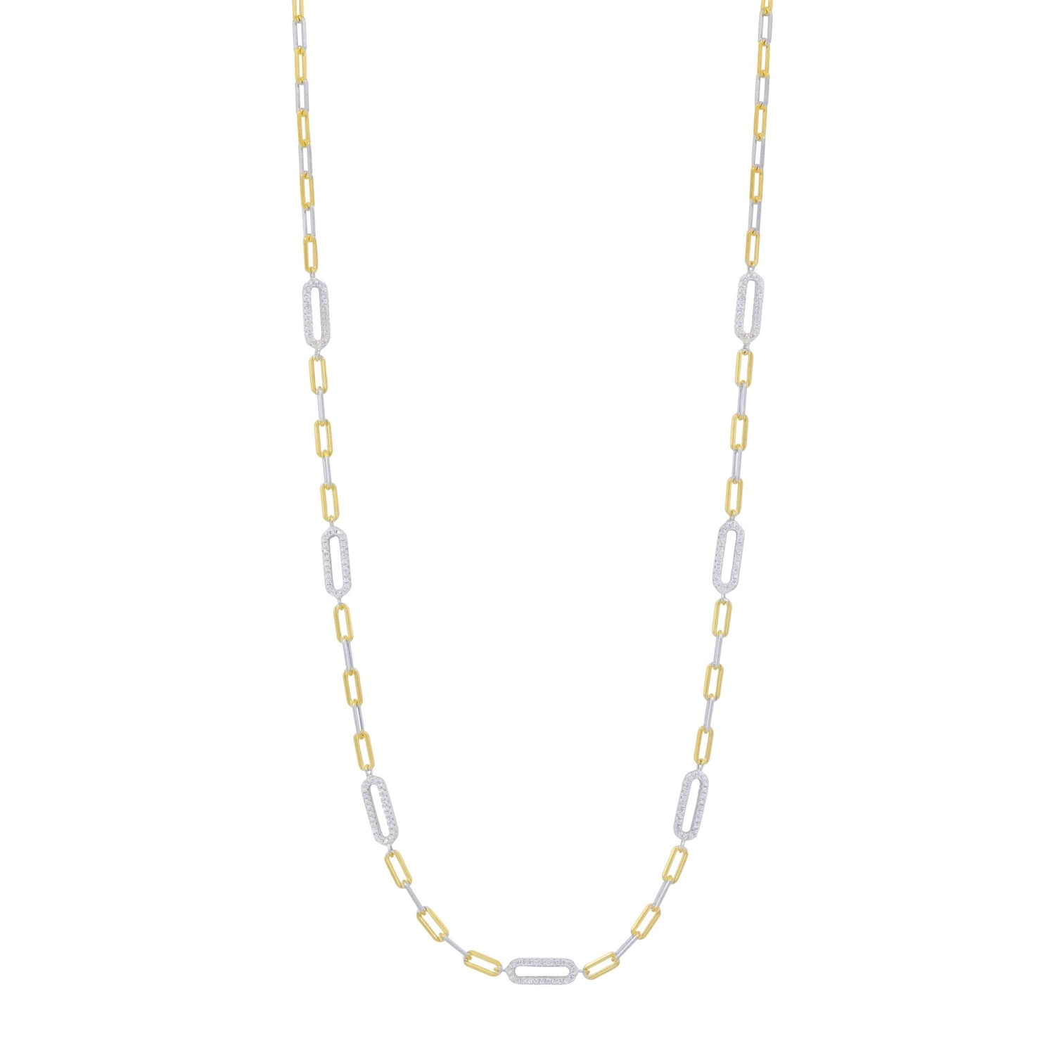 Signature Icon Pavé Station Chain Link Necklace - FREIDA ROTHMAN