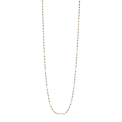 Signature Two - Tone Pavé Station Bar Link Necklace - FREIDA ROTHMAN