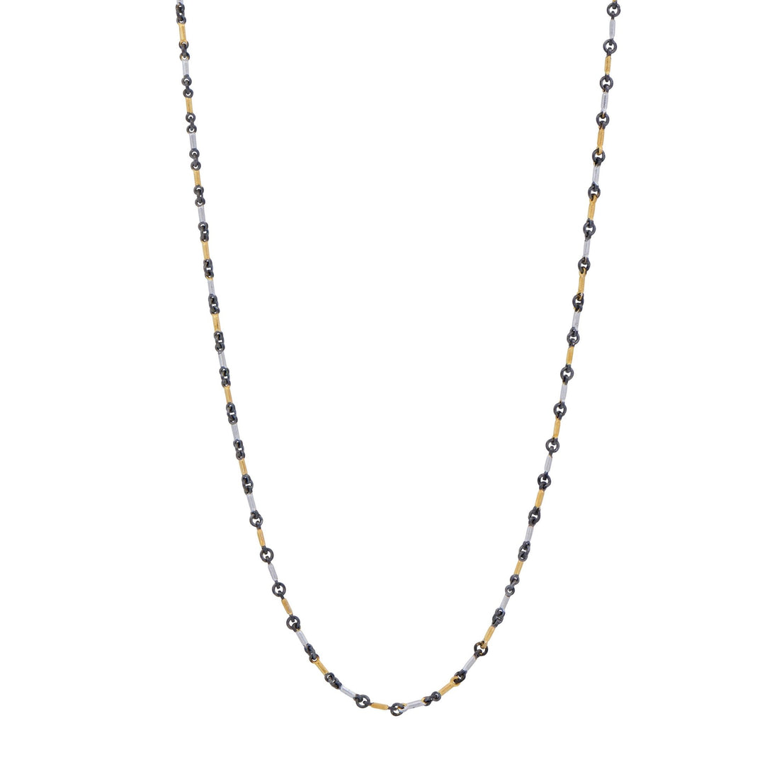 Signature Tri - Tone Bar Link Necklace - FREIDA ROTHMAN