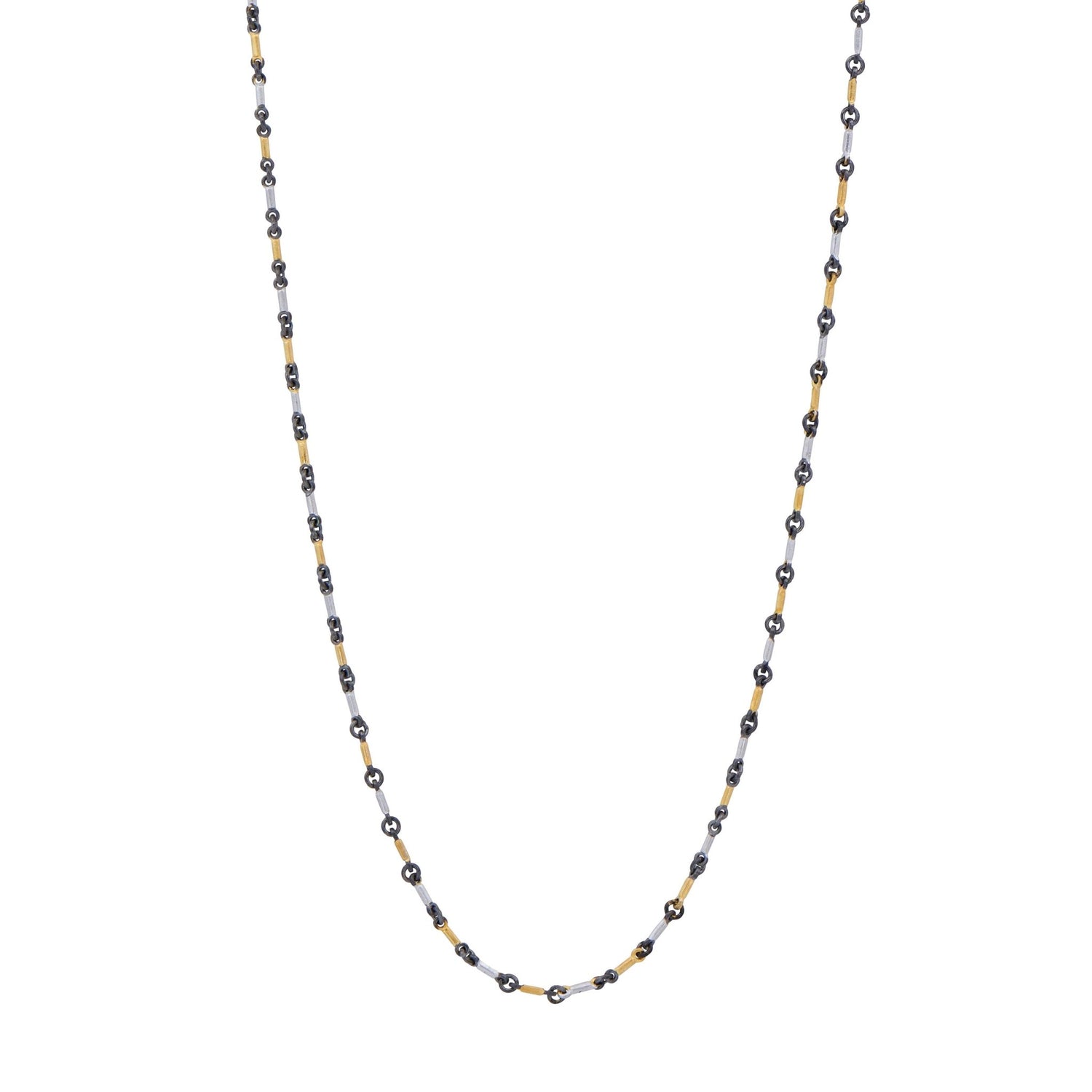 Signature Tri - Tone Bar Link Necklace - FREIDA ROTHMAN