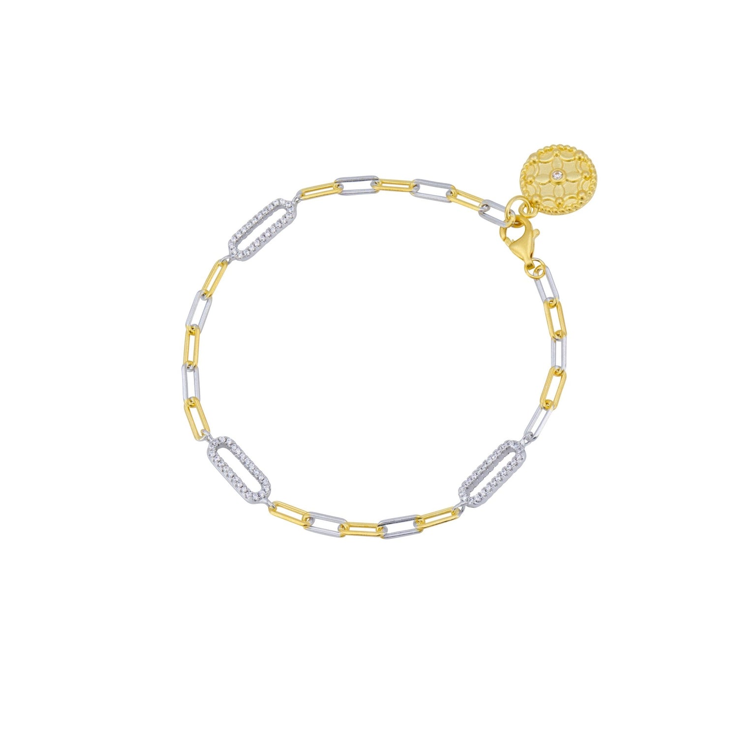 Signature Icon Pavé Station Chain Link Bracelet - FREIDA ROTHMAN