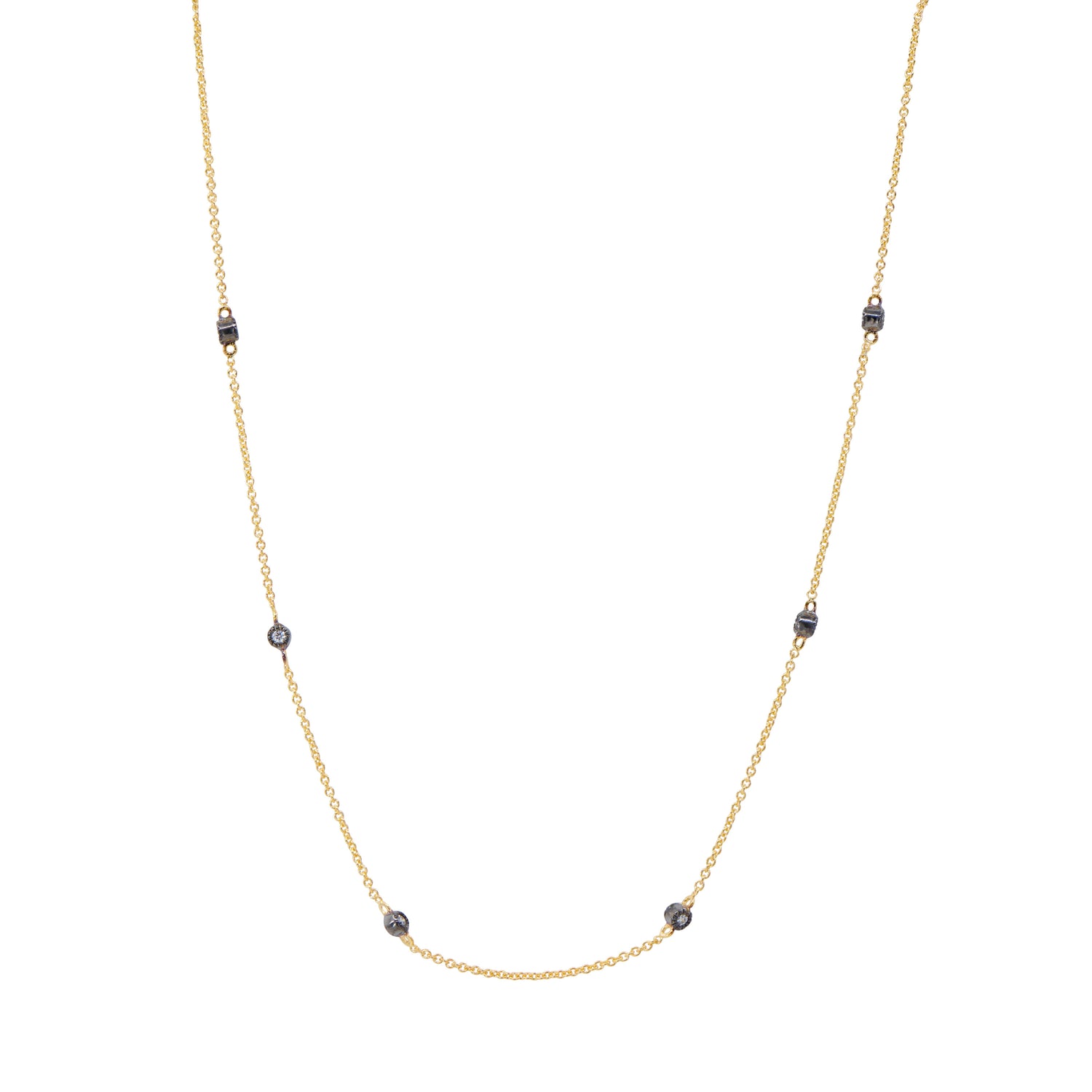 Bezel Set Station Necklace