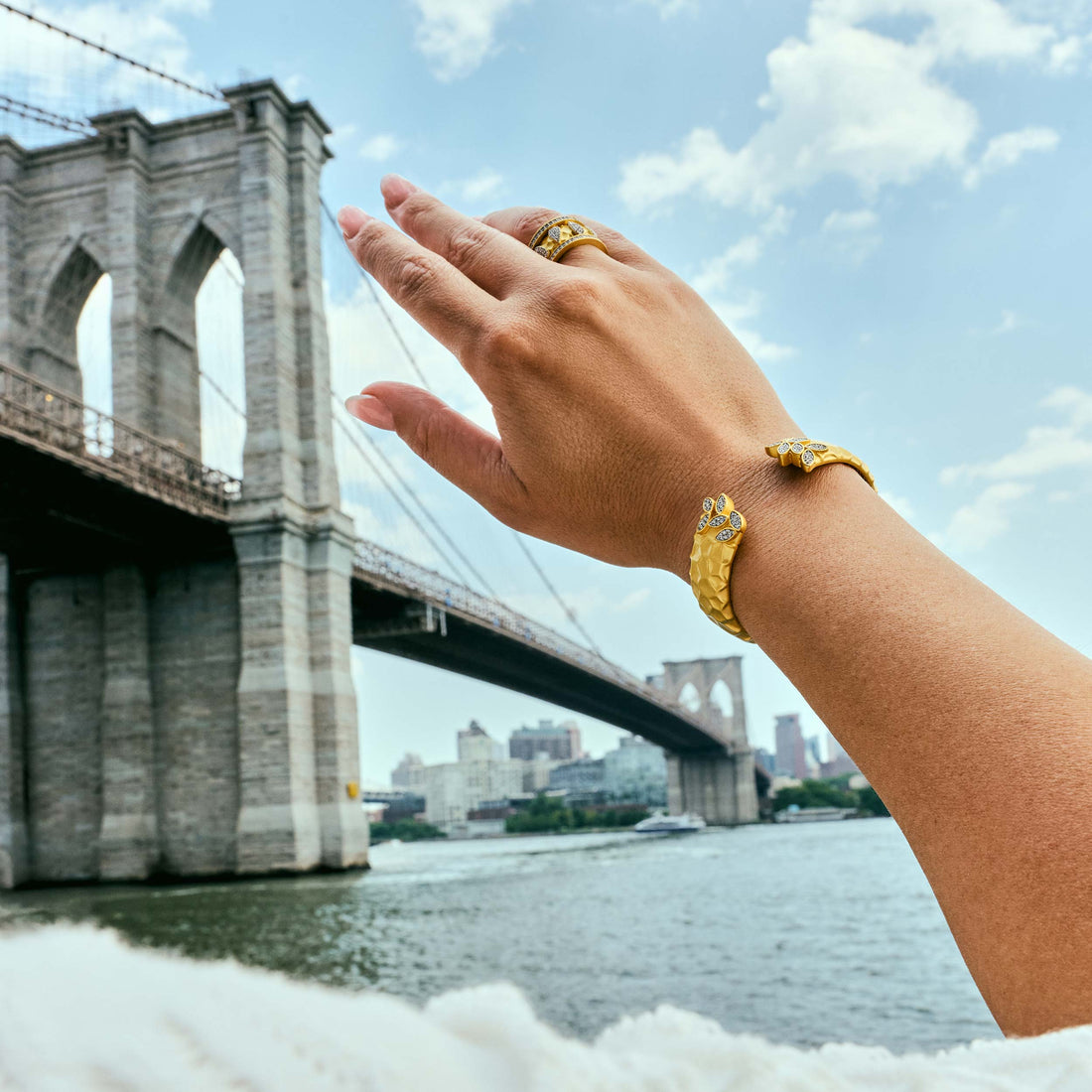 City Petals Hammered Cuff - FREIDA ROTHMAN