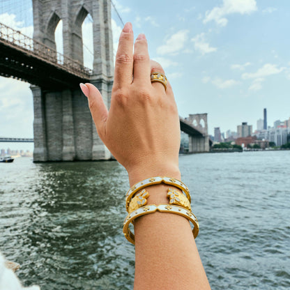 City Petals Hammered 3 - Stack Ring - FREIDA ROTHMAN