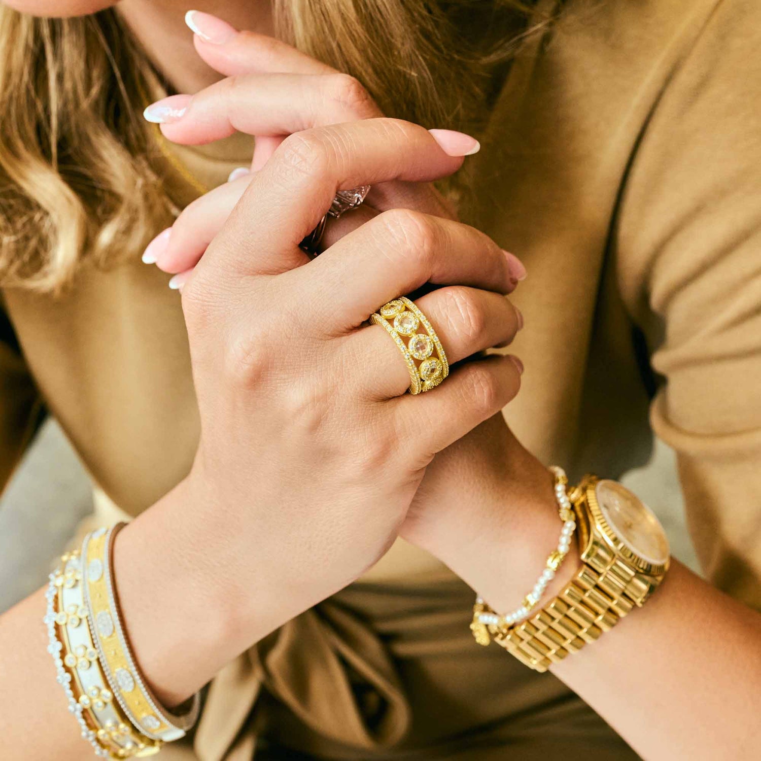 Kaleidoscope Cutout Cigar Band Ring - FREIDA ROTHMAN