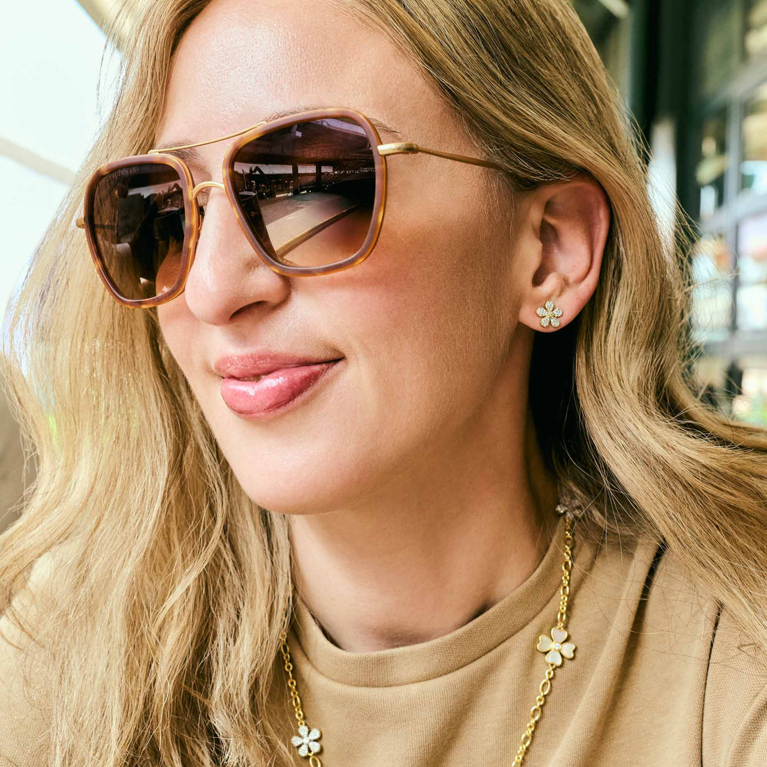 City Pavé Petal Stud Earrings - FREIDA ROTHMAN