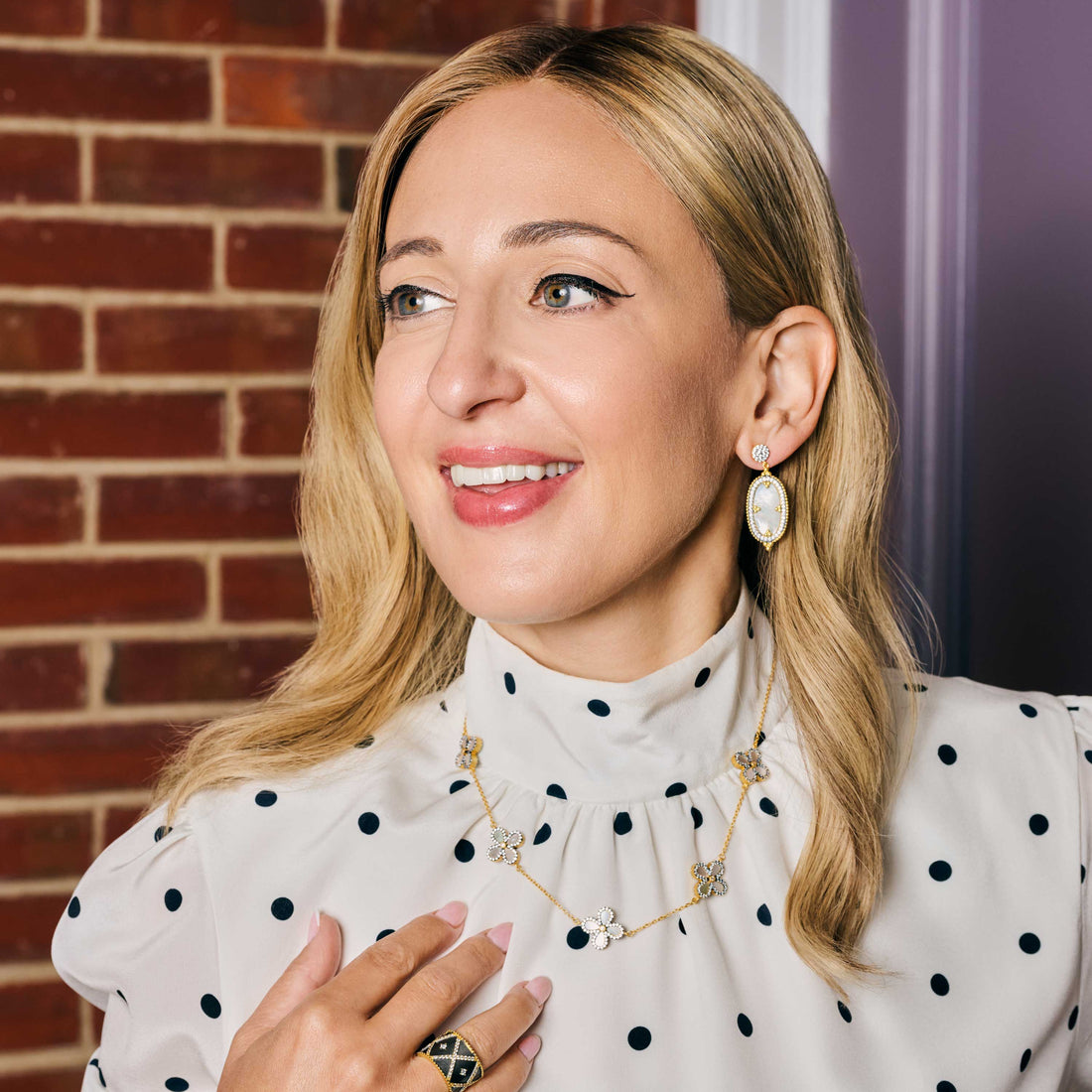 Imperial Oval Mother of Pearl Drop Earrings - FREIDA ROTHMAN