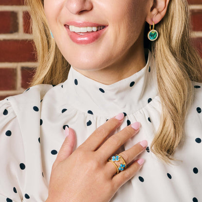 Brooklyn Aqua Azure Leverback Earrings - FREIDA ROTHMAN