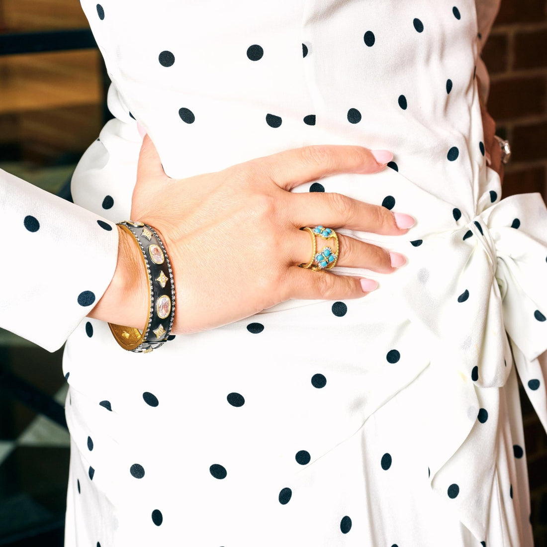 Brooklyn in Bloom Mother of Pearl Clover Pavé Ring - FREIDA ROTHMAN