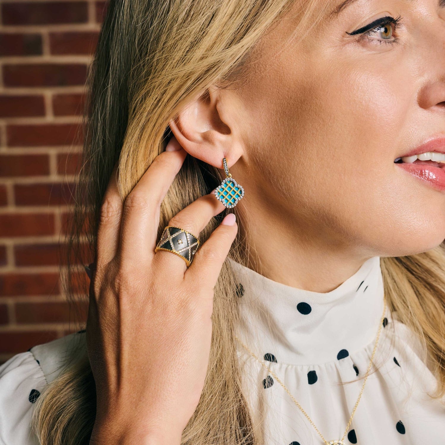 Brooklyn Mosaic Criss Cross Clover Earrings - FREIDA ROTHMAN