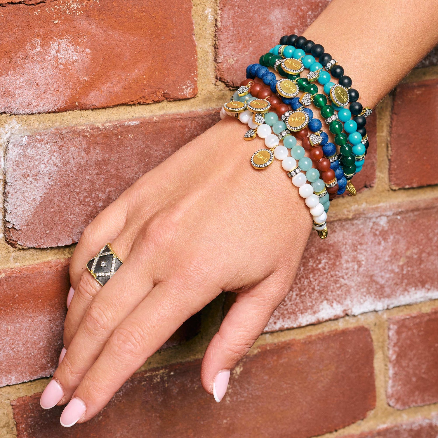 The PEACE Beaded Stretch Bracelet