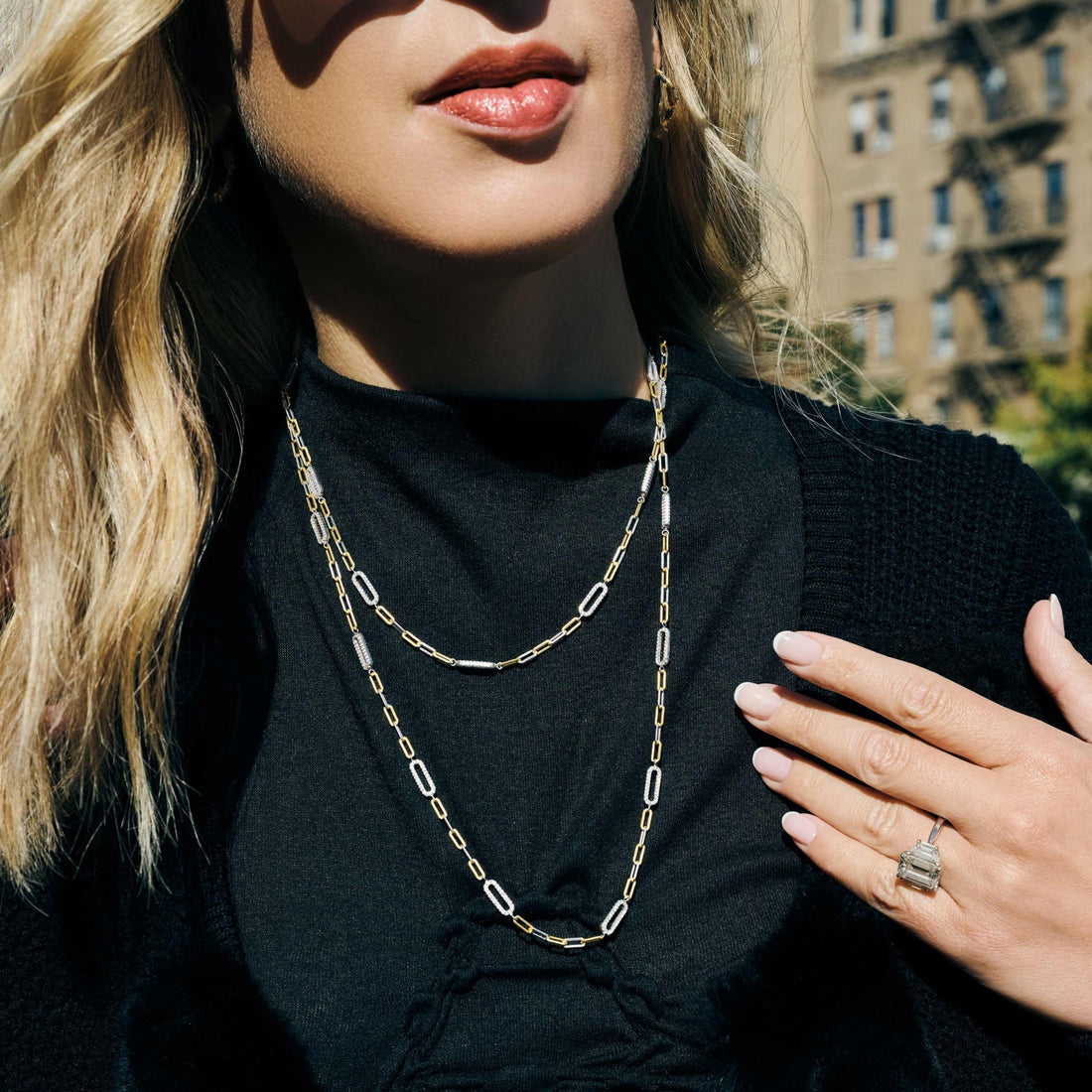 Signature Icon Pavé Station Chain Link Necklace - FREIDA ROTHMAN