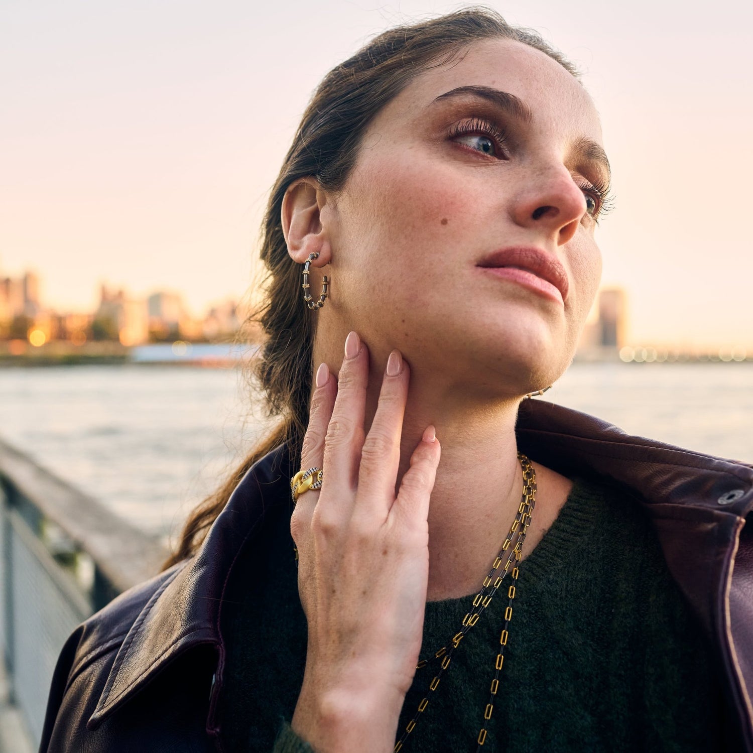 Signature Textured Rivet Hoop - FREIDA ROTHMAN