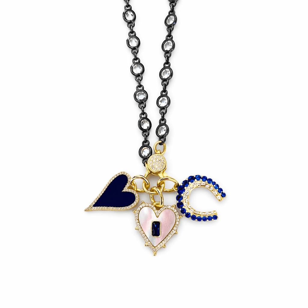 The Midnight Lucky Heart Charm Necklace - FREIDA ROTHMAN