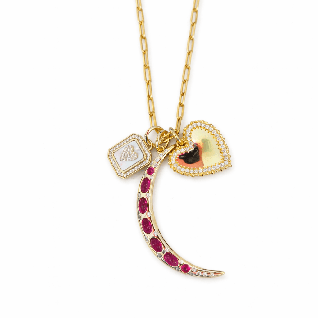 The Crimson Moon Charm Necklace - FREIDA ROTHMAN