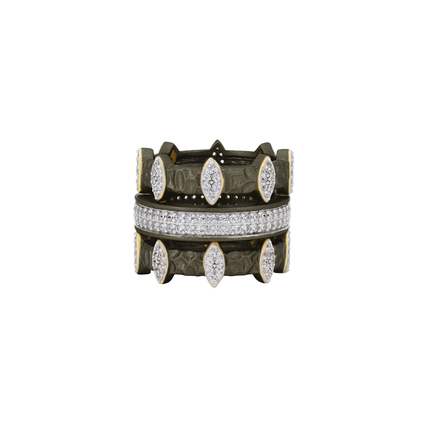 Petals in Bloom Textured 3-Stack Ring