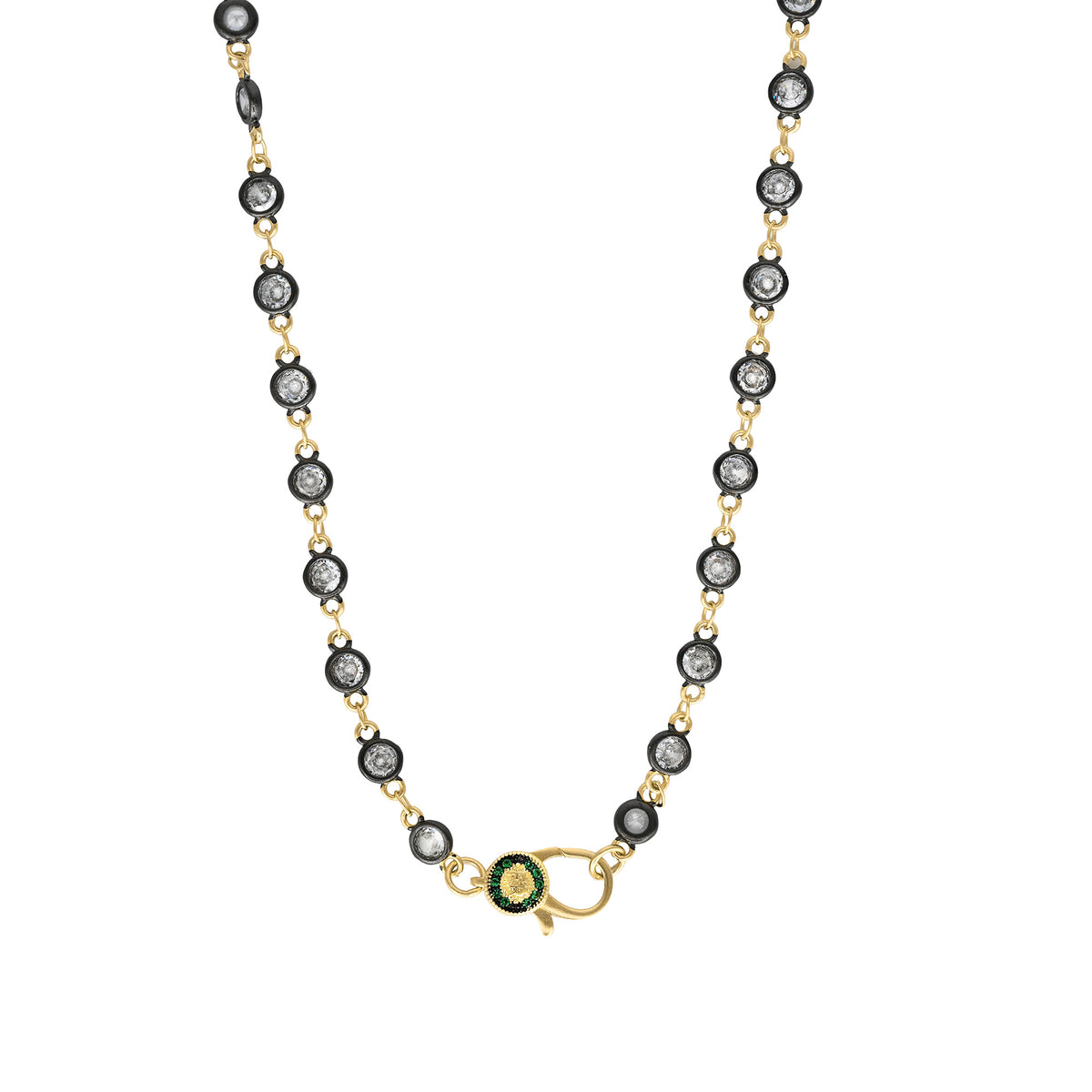 18" Clear CZ Bezel Charm Bar Chain