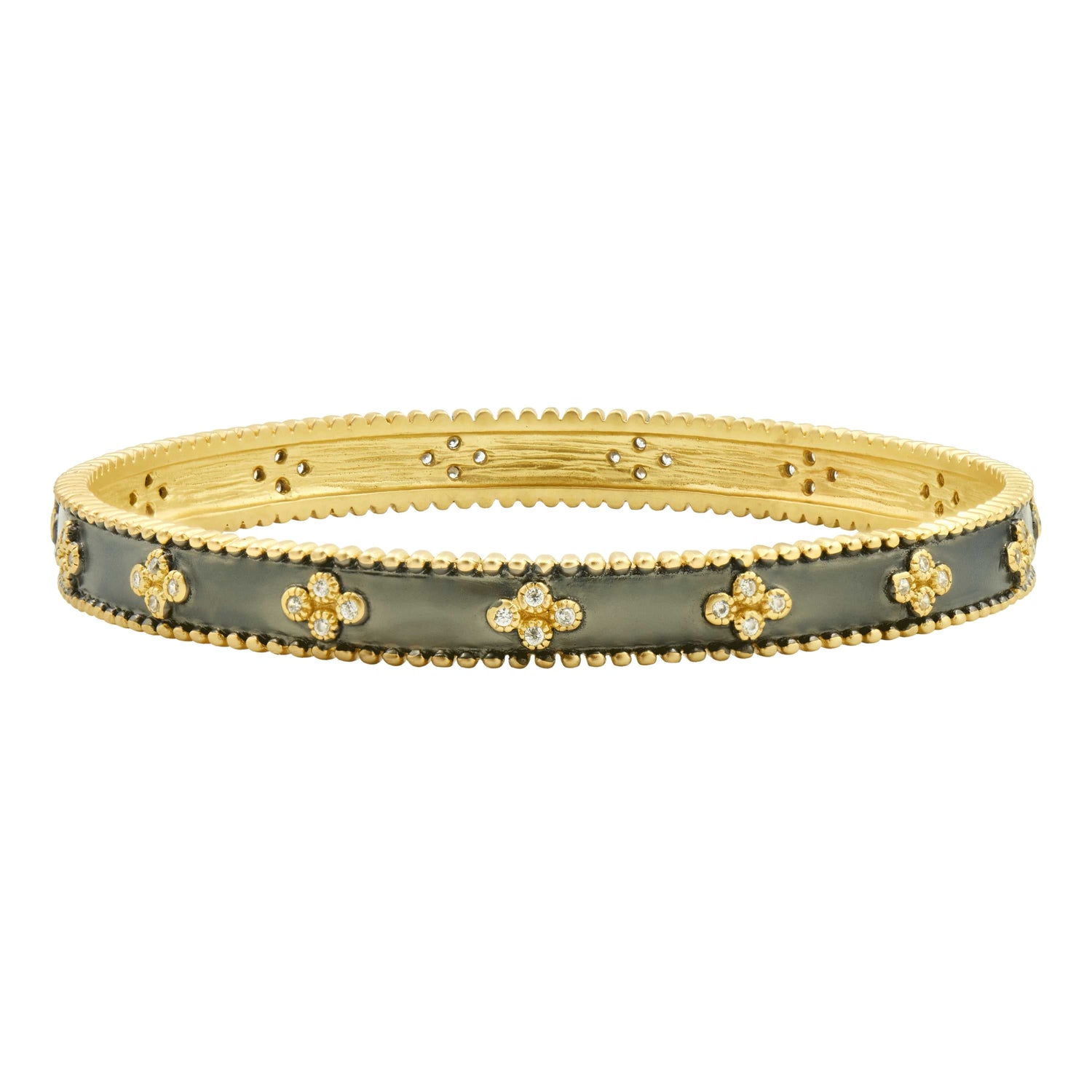 GoldBlack A Clover Stackable Bangle Signature BRACELET