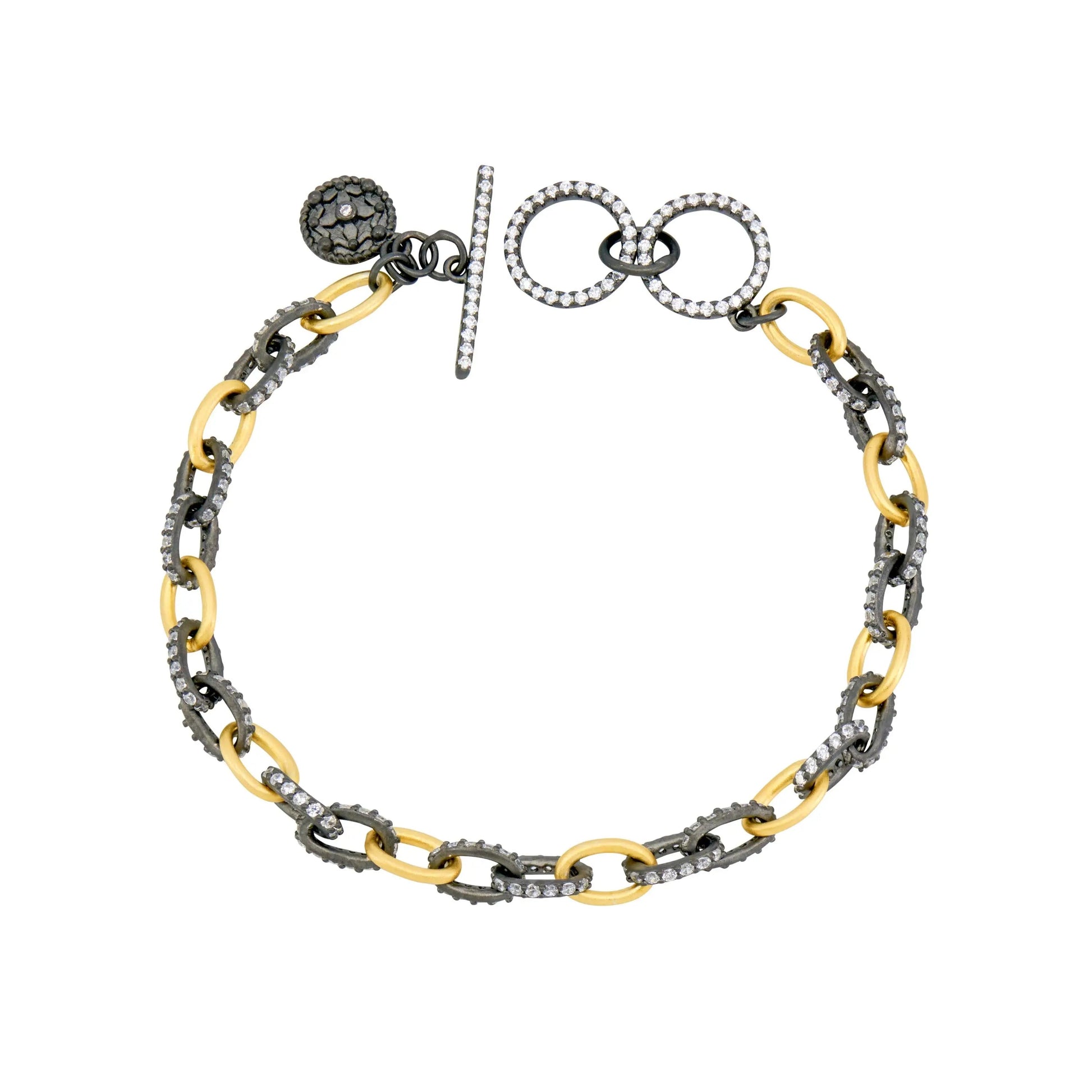 GoldBlack Alternating Chain Link Bracelet Signature BRACELET