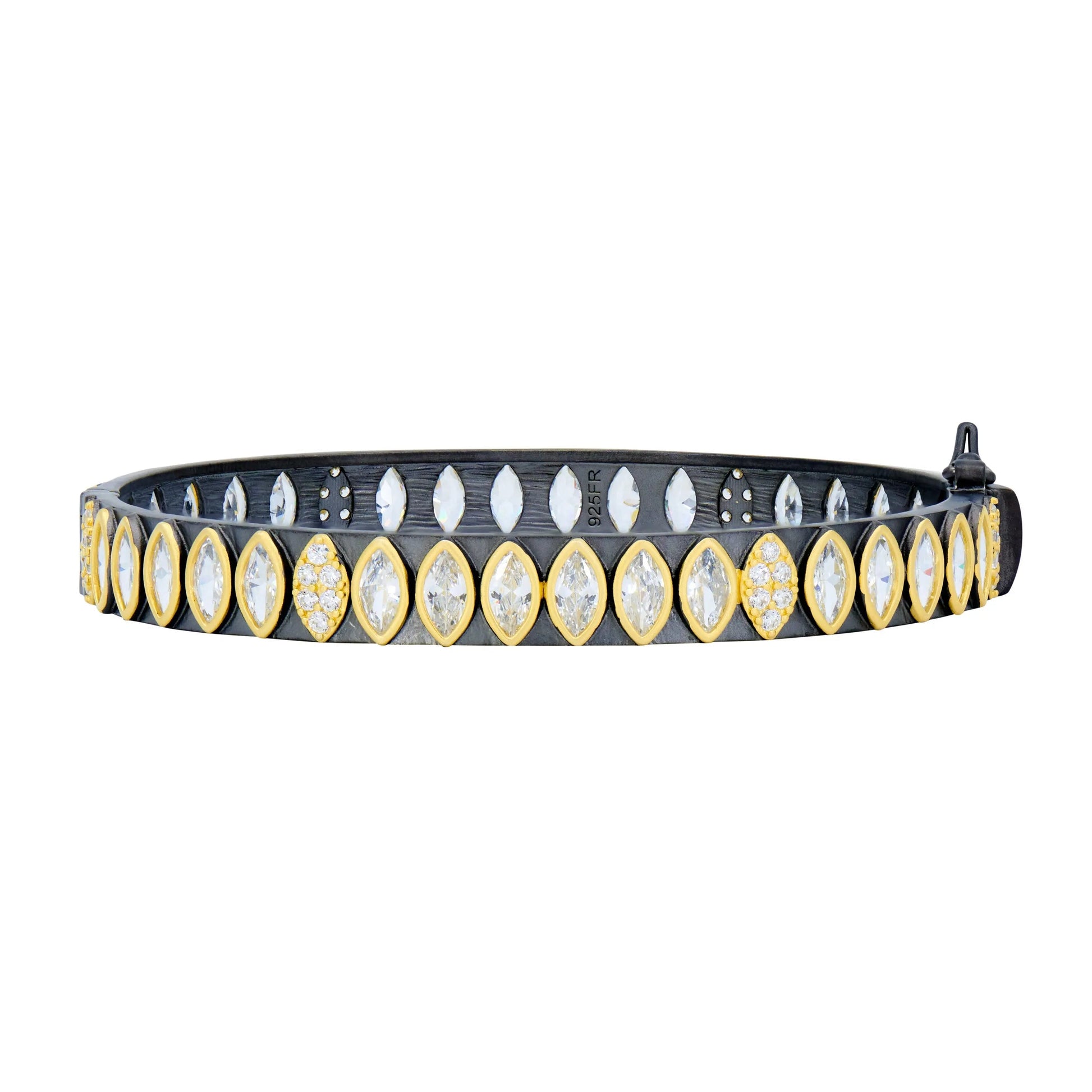 GoldBlack Blossoming Brilliance Hinge Bangle Armor of Hope BRACELET