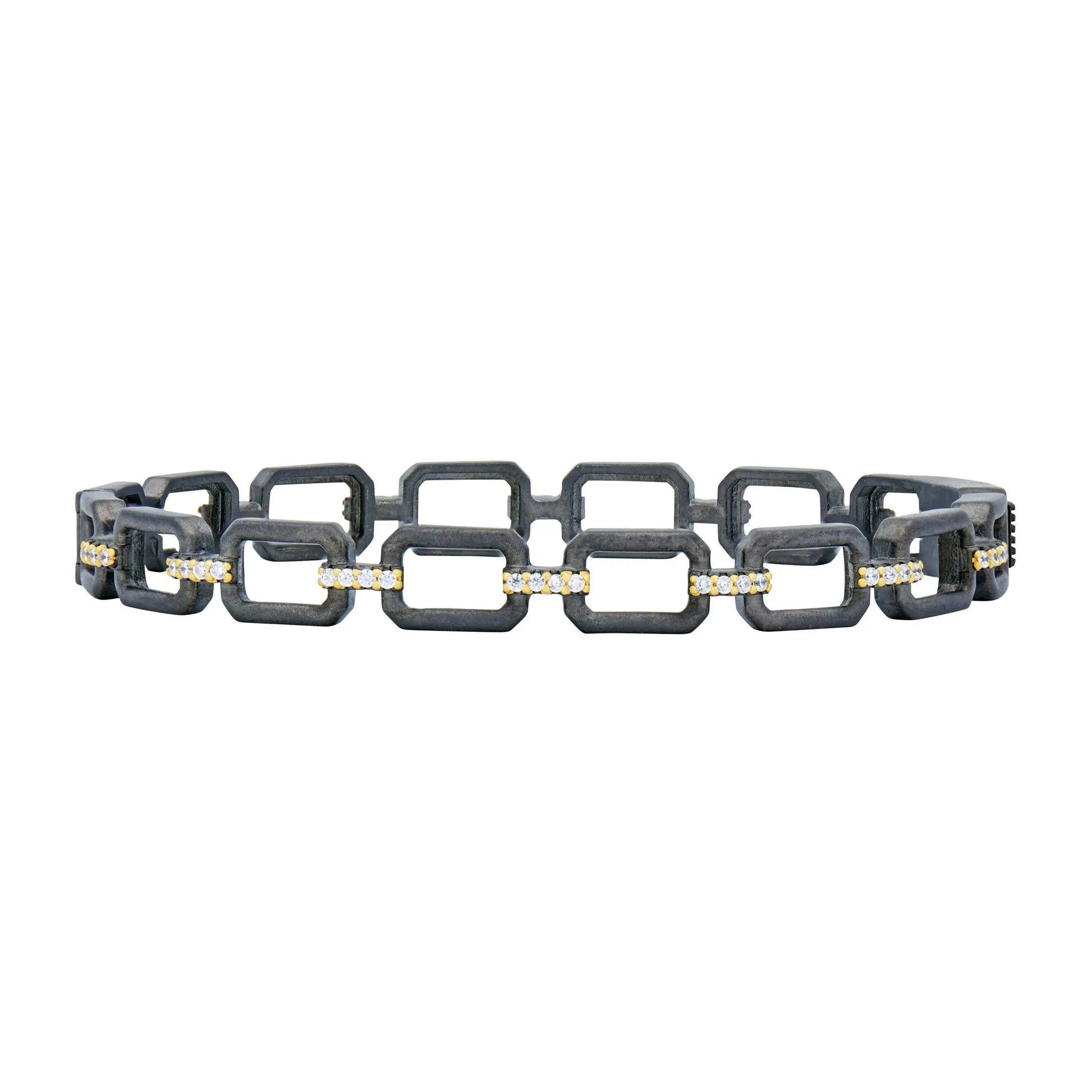 GoldBlack Chain Link Hinge Bangle FR Signature Reimagined BRACELET