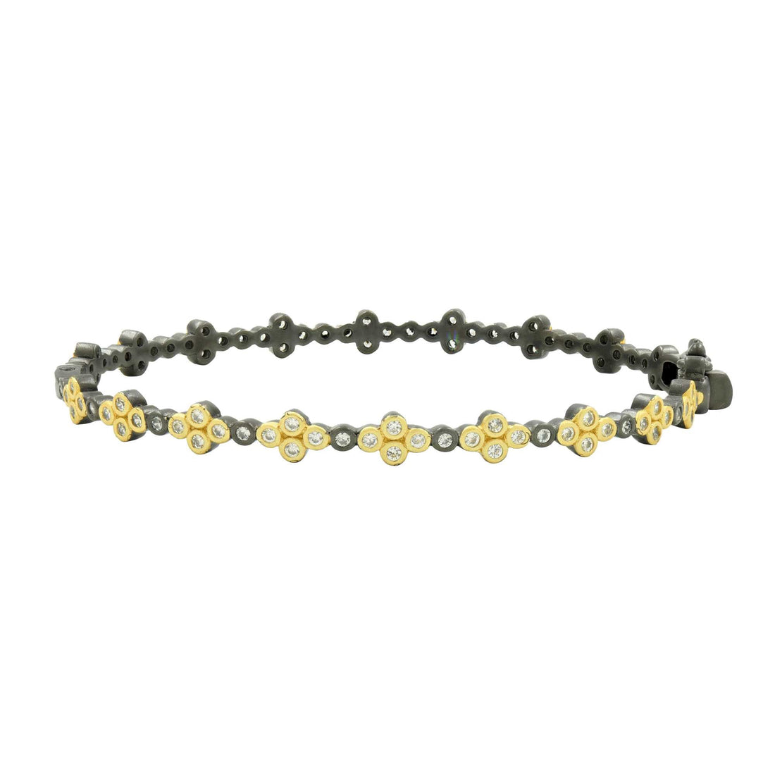 GoldBlack Clover Station Hinge Bangle Signature BRACELET
