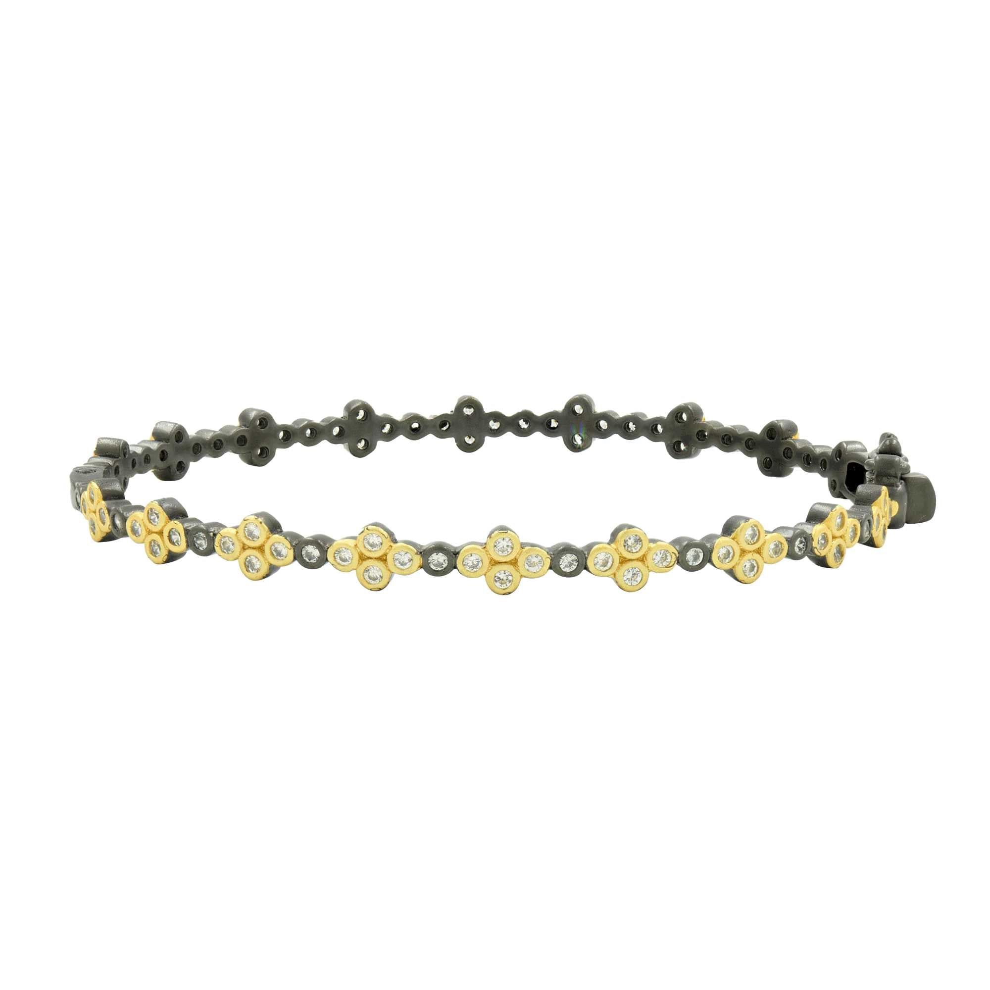 GoldBlack Clover Station Hinge Bangle Signature BRACELET