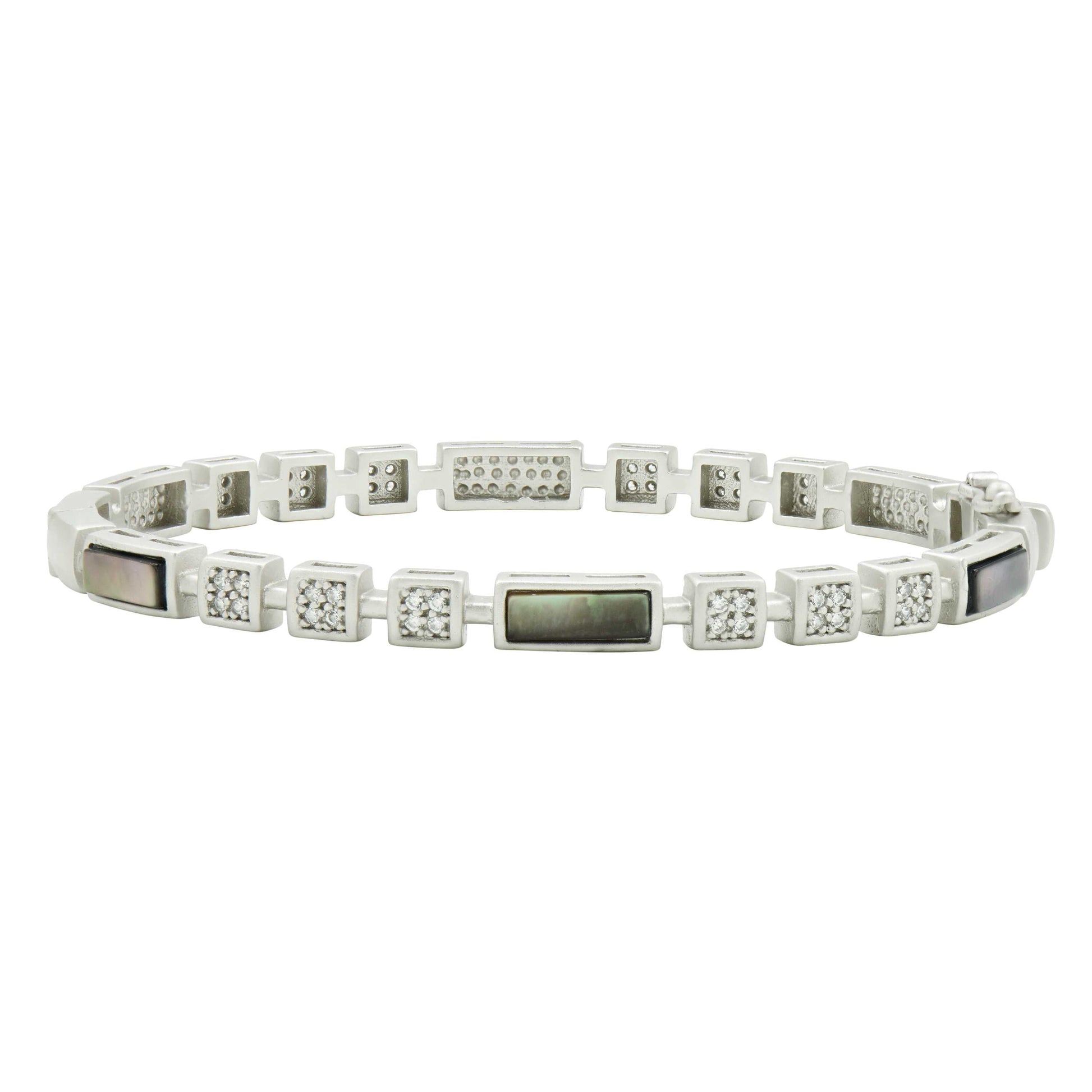 GreyMotherofPearl Coastal Hinge Bangle Brooklyn Coast BRACELET
