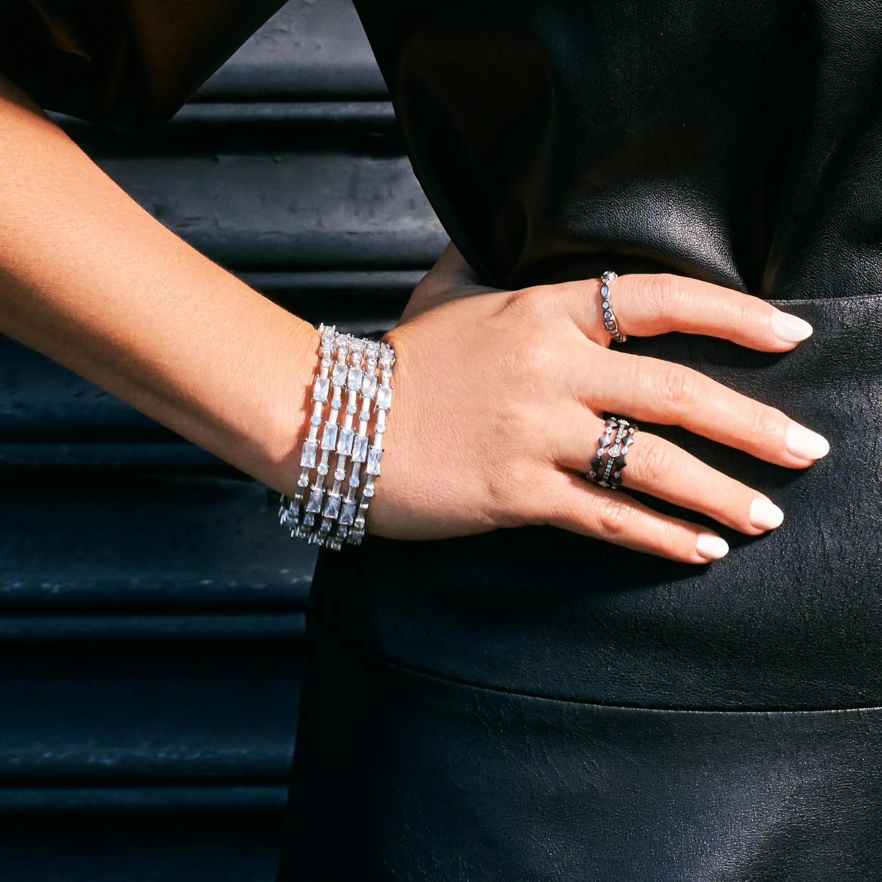  Cobblestone Hinge Bangle Industrial Finish BRACELET