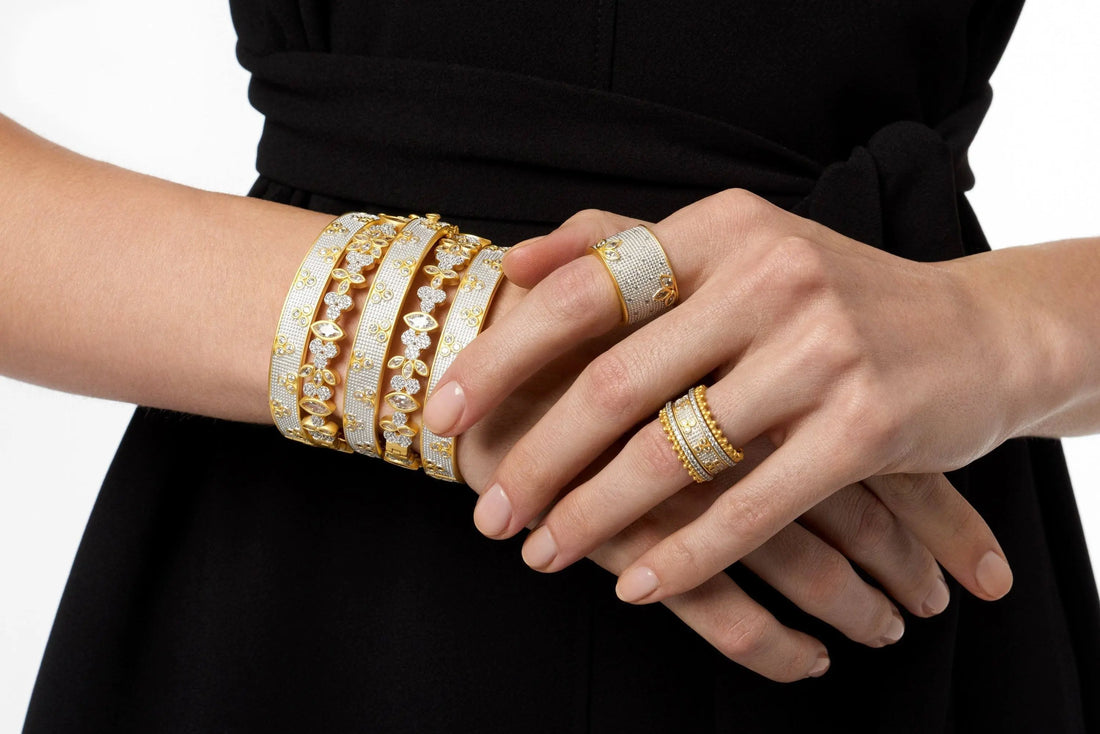 Fleur Bloom Petal Hinge Bangle - FREIDA ROTHMAN