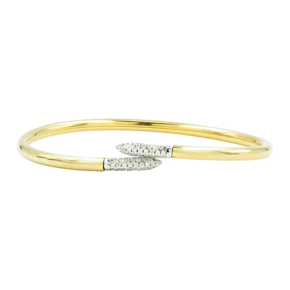 14KGoldandPlatinumonSterlingSilver Flex Twist Bangle FR Vault BRACELET