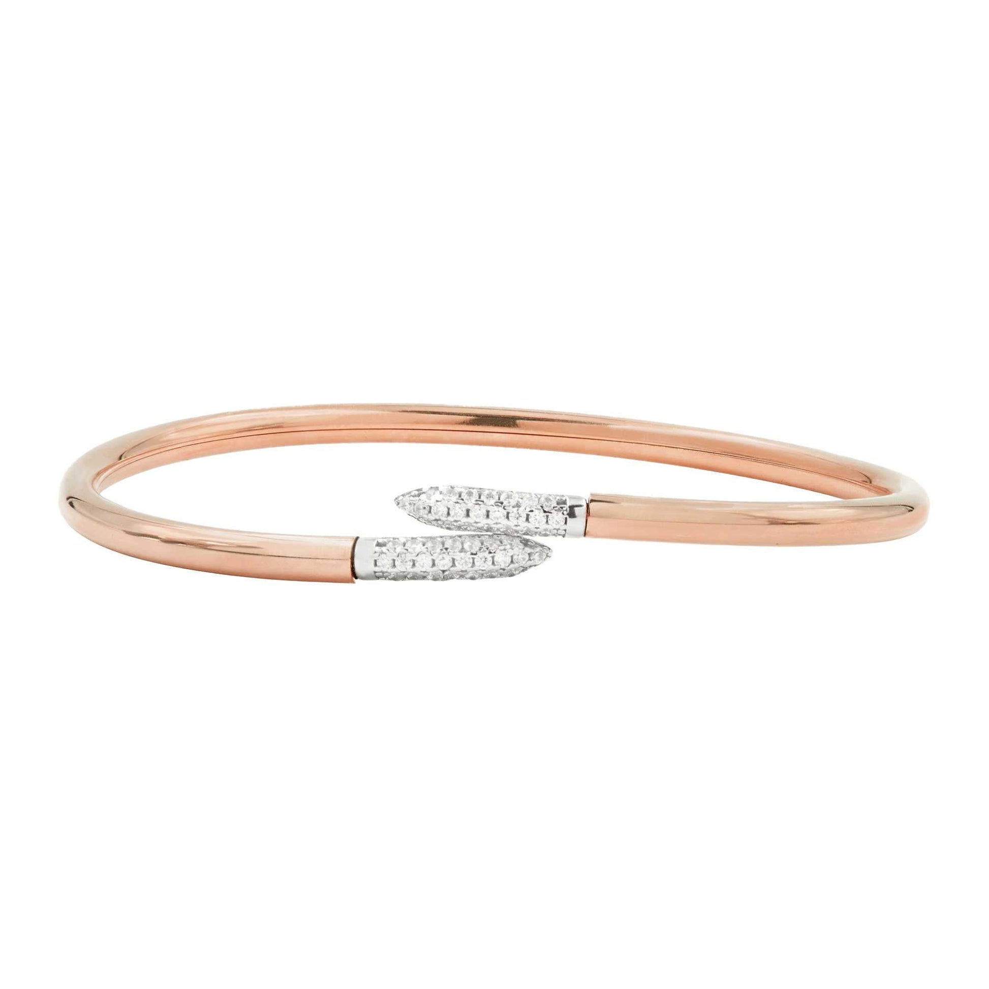 RoseGoldandPlatinumonSterlingSilver Flex Twist Bangle FR Vault BRACELET