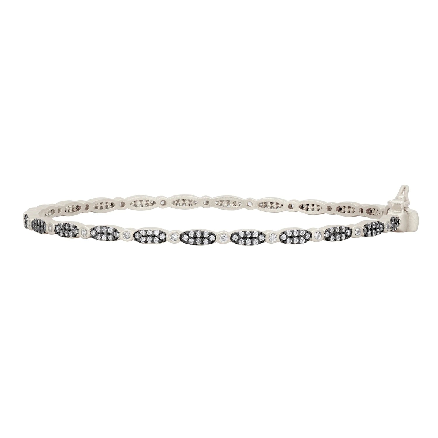 SilverBlack Marquise Pavé Thin Hinge Bangle Signature BRACELET