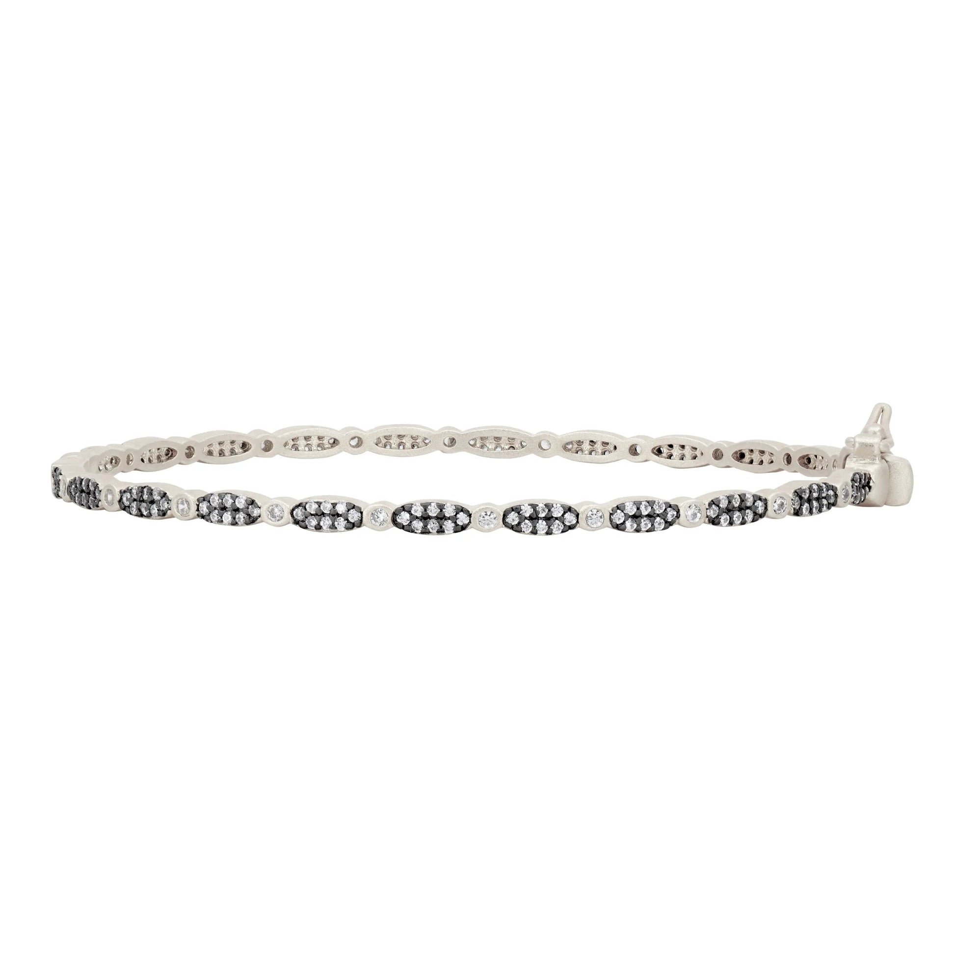 SilverBlack Marquise Pavé Thin Hinge Bangle Signature BRACELET