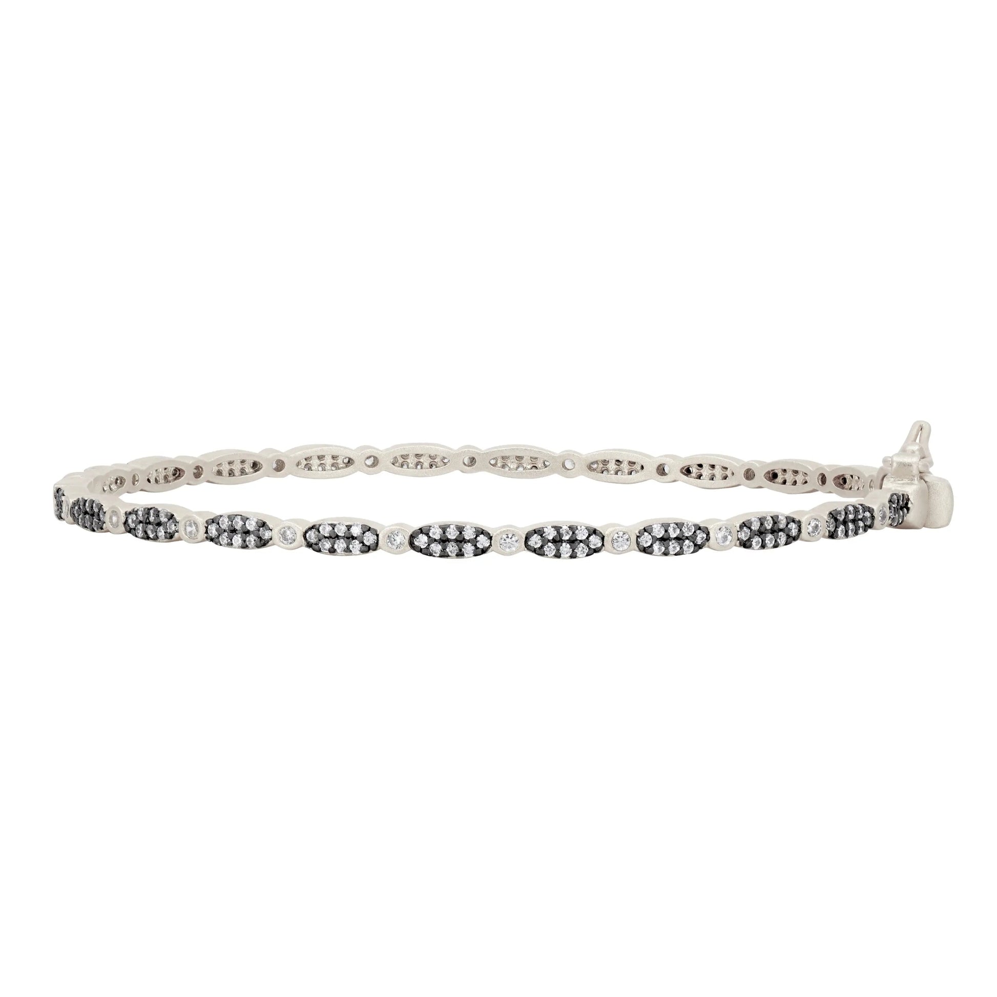 SilverBlack Marquise Pavé Thin Hinge Bangle Signature BRACELET