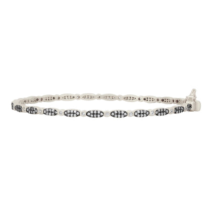 SilverBlack Marquise Pavé Thin Hinge Bangle Signature BRACELET