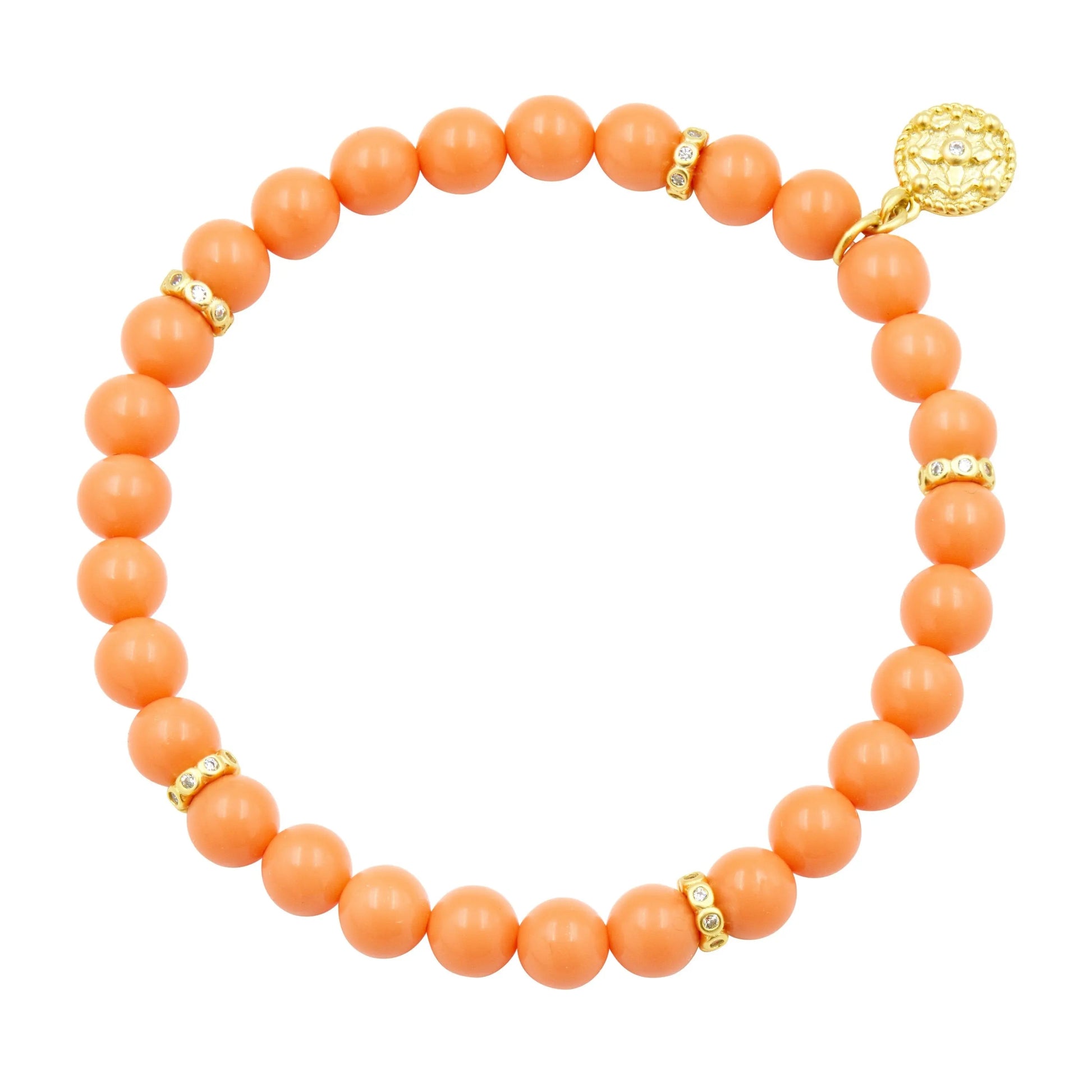 RedCoral Matte Bead Stretch Bracelet Brooklyn Coast BRACELET