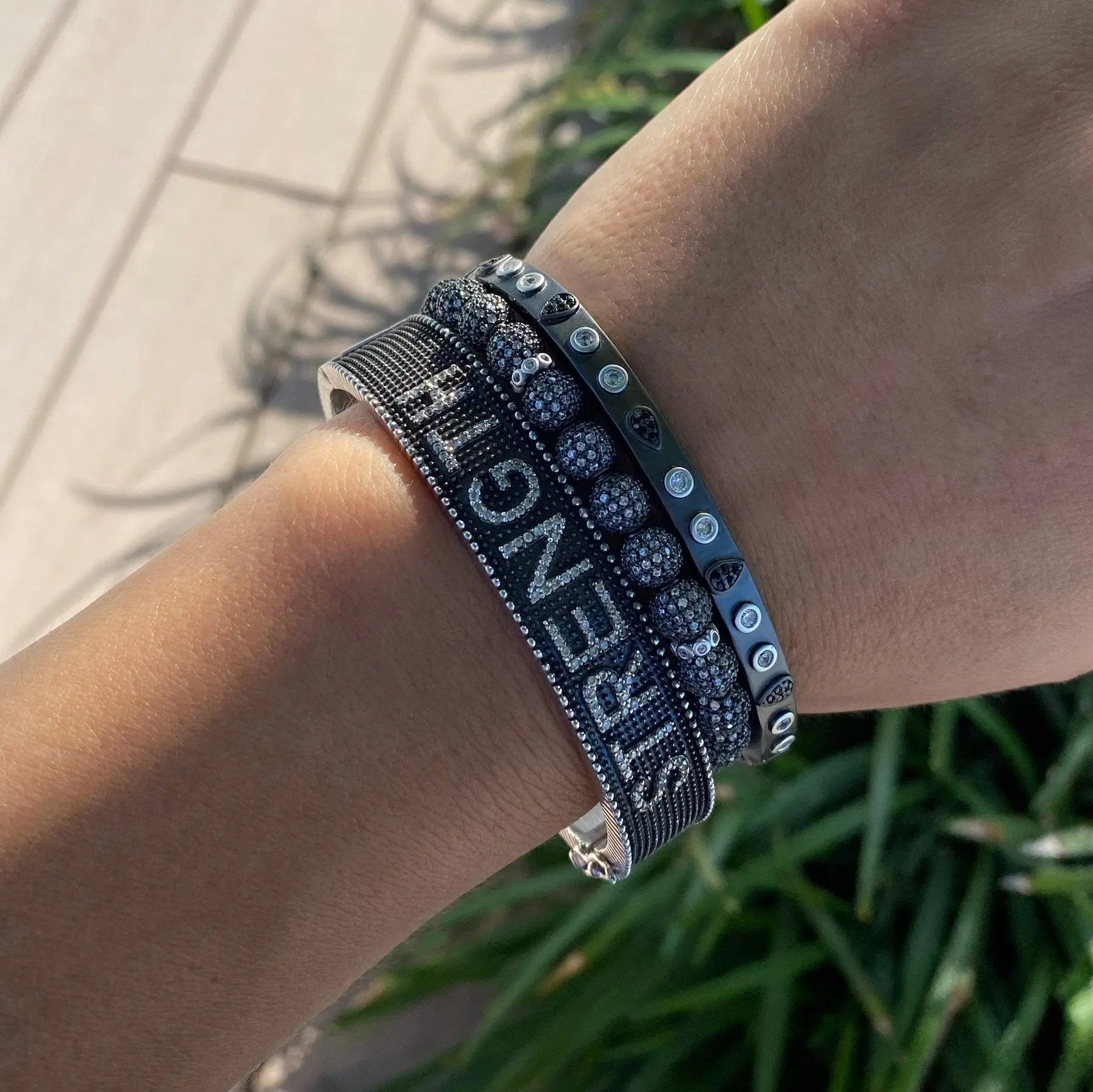  Matte Bead Stretch Bracelet Industrial Finish BRACELET