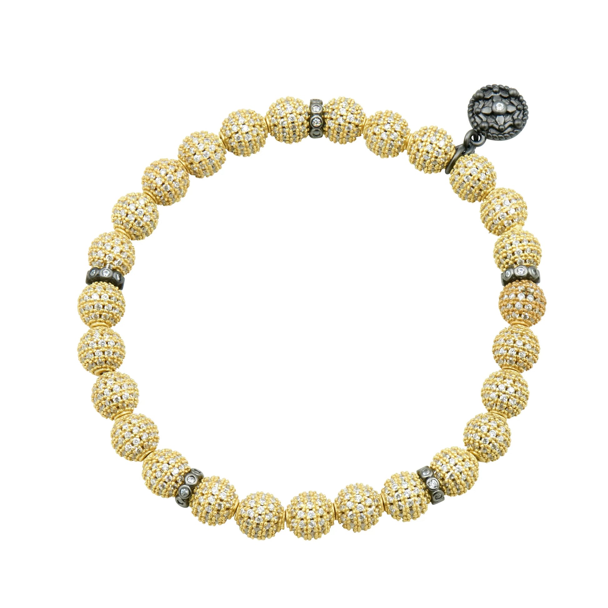 GoldBlack Matte Bead Stretch Bracelet Industrial Finish BRACELET