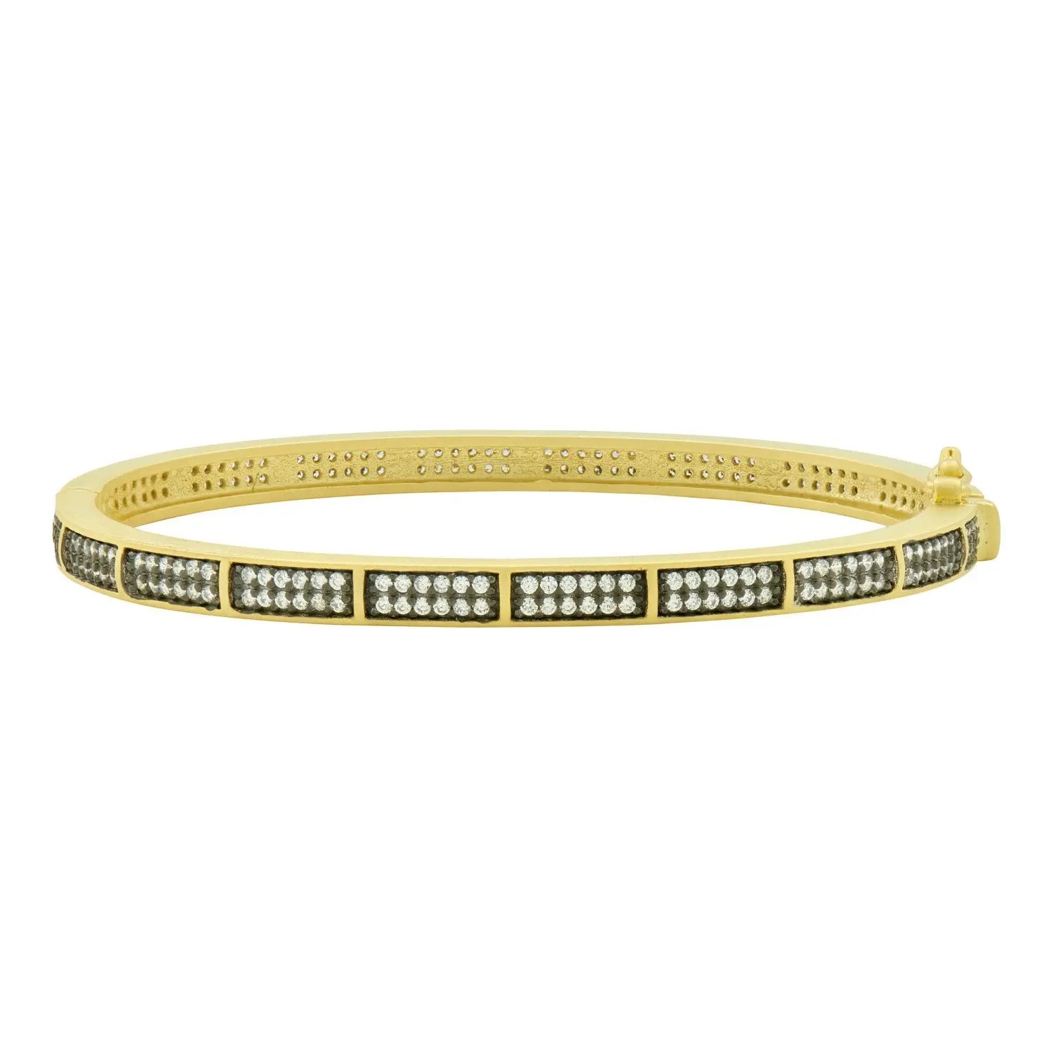 GoldBlack Pavé Hinge Bangle FR Signature Reimagined BRACELET