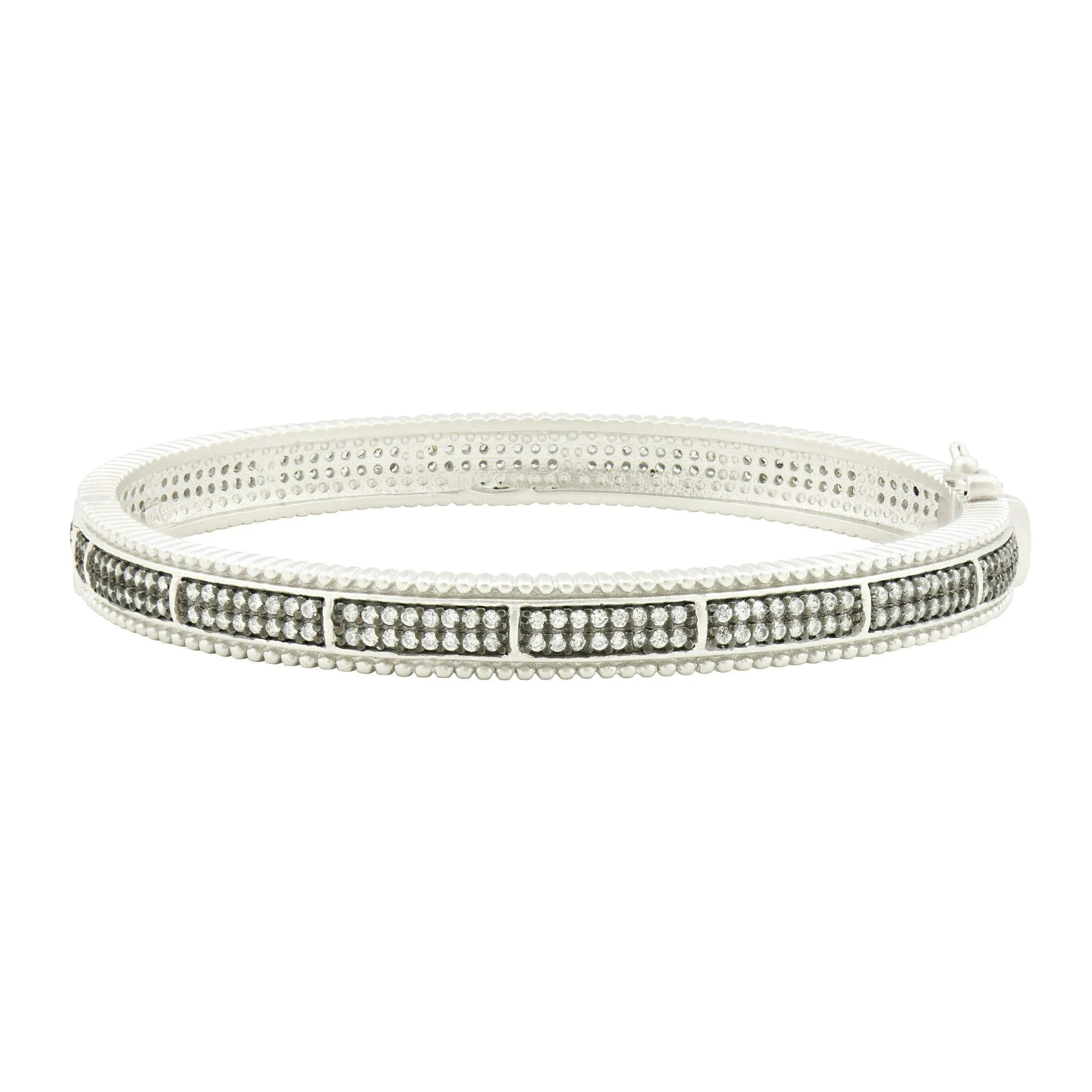 SilverBlack Pavé Hinge Bangle FR Signature Reimagined BRACELET