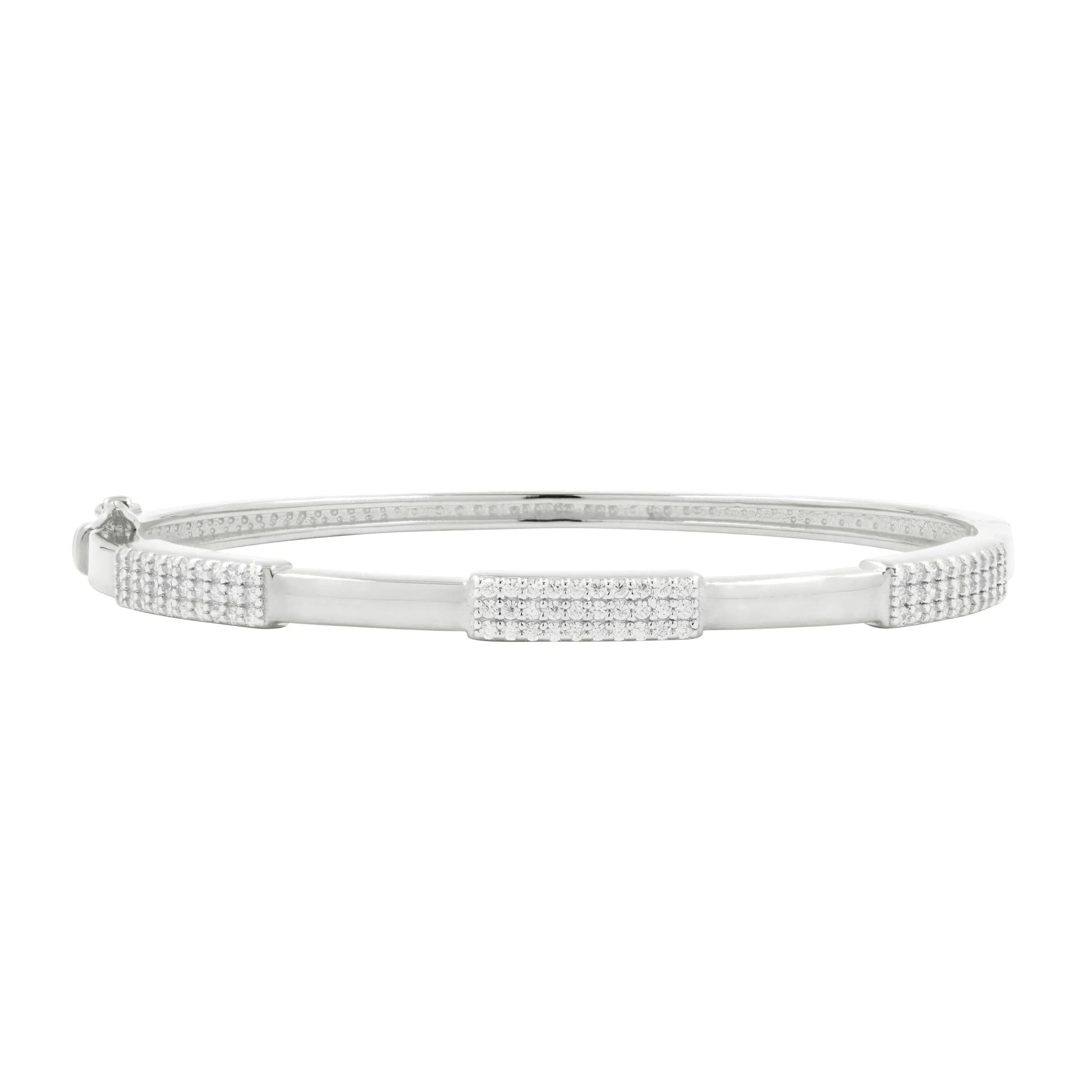 PlatinumonSterlingSilver Radiance Thin Hinge Bangle Radiance BRACELET