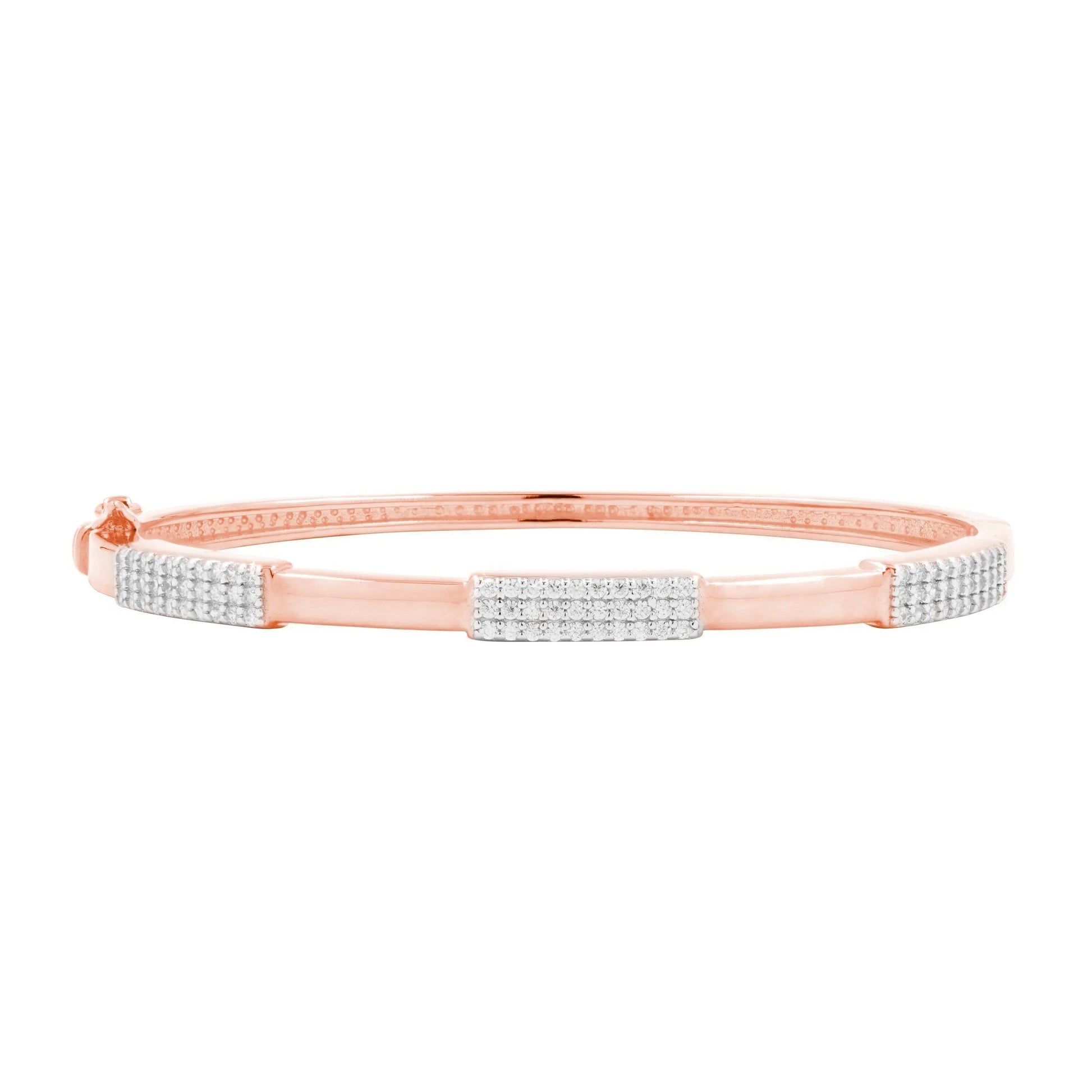 RoseGoldandPlatinumonSterlingSilver Radiance Thin Hinge Bangle Radiance BRACELET
