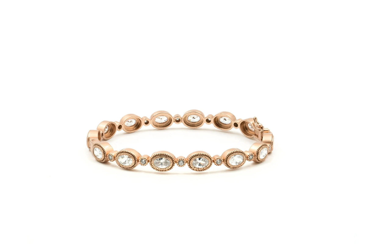 RoseGoldonSterlingSilver Raindrop Hinge Bangle Exclusive Pricing BRACELET