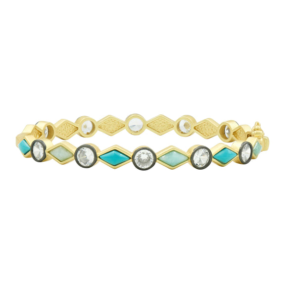  Shades of Turquoise Hinge Bangle Brooklyn Coast BRACELET