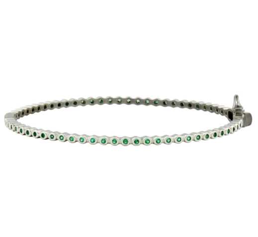 SilverGreen Signature Bezel Pavé Hinge Bangle Signature BRACELET