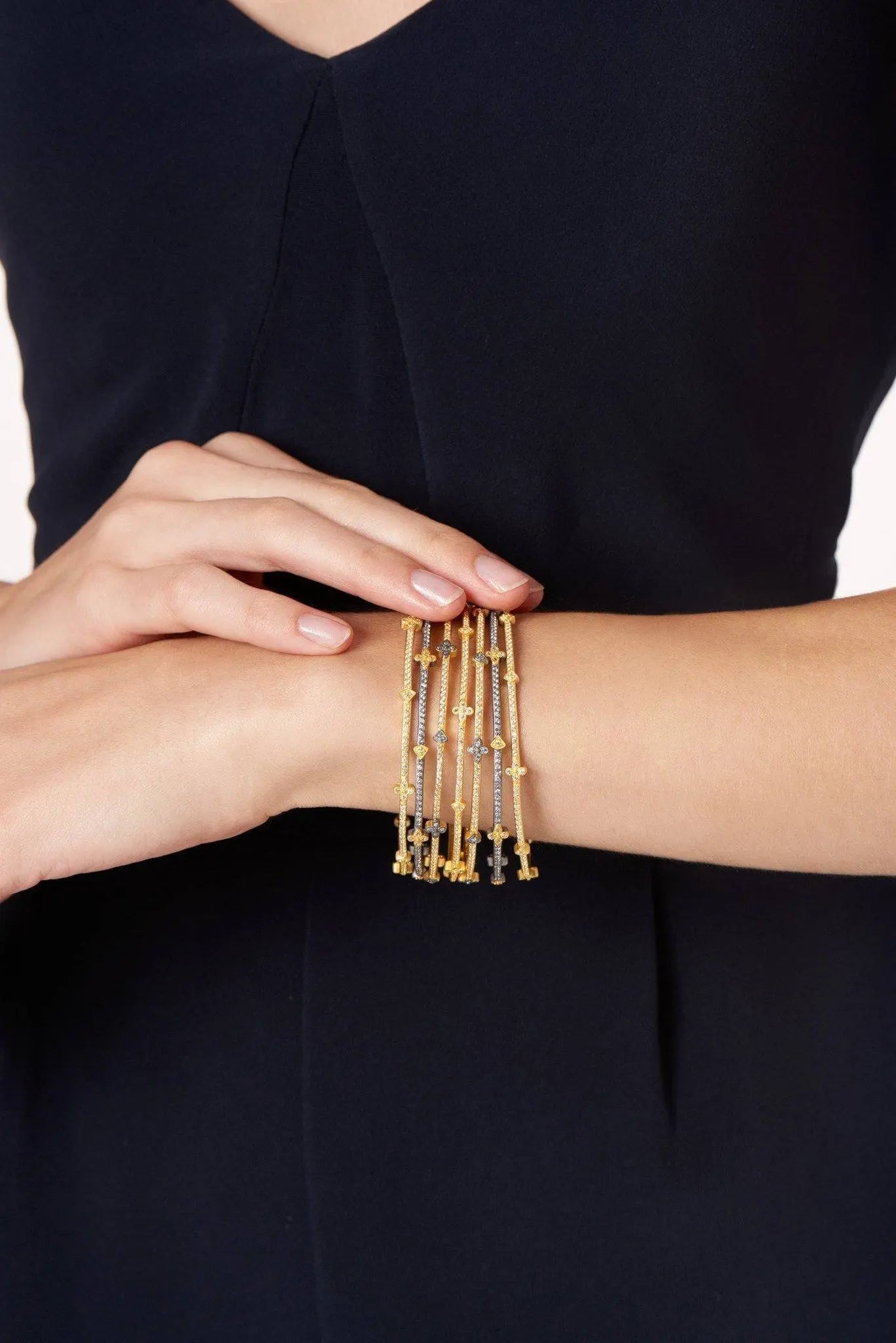 Signature Clover Station Bangle - FREIDA ROTHMAN