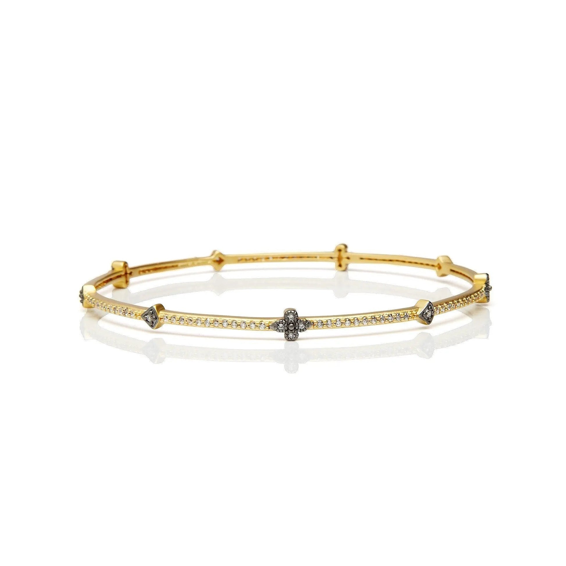 Signature Clover Station Bangle - FREIDA ROTHMAN