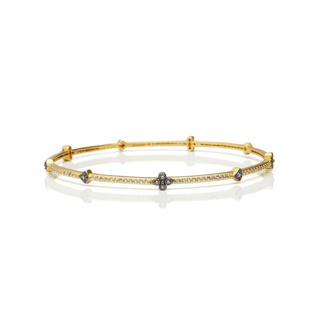 Signature Clover Station Bangle - FREIDA ROTHMAN