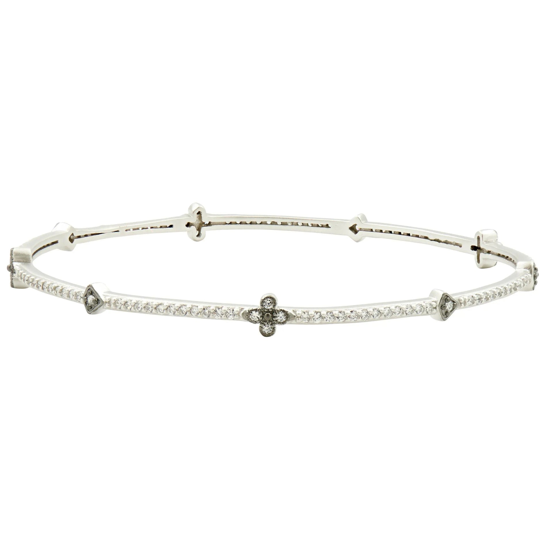 SilverBlack Signature Clover Station Bangle Signature BRACELET